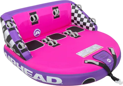 Miniatura 11 de Airhead Mable Towable Tube for Boating, 1-4 Rider Inflatable Boat Tube for Water Tubing, Heavy Duty Full Nylon Cover, EVA Foam Pads, Dual Tow Point
