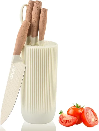 Miniatura 10 de Juego de Cuchillos, Wiztoynia Juego de Cuchillos de Cocina Negros de 6 Piezas para el Hogar, Juego de Cuchillos de Chef Afilados de Acero Inoxidable