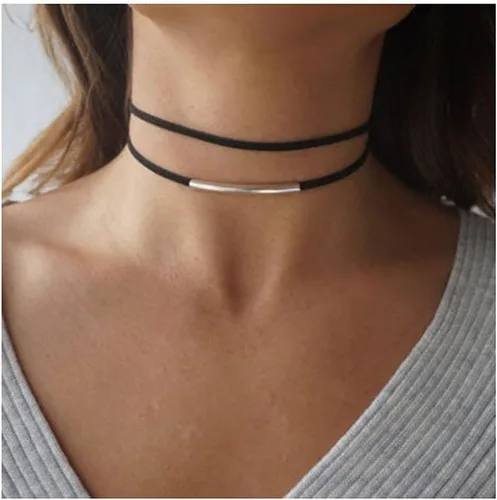 Miniatura 2 de Collar negro gargantilla de terciopelo collares de moda punk joyería para mujer