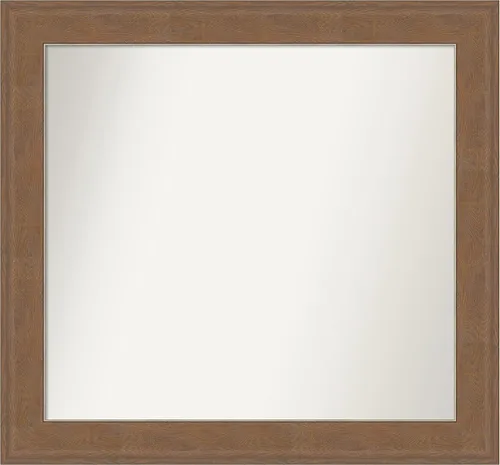 Miniatura 291 de Amanti Art Espejo de baño marrón para sobre el fregadero, 25 x 25 pulgadas, hecho a medida, espejo de tocador cuadrado marrón medio, marco de madera