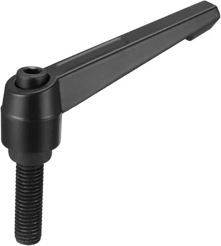 Miniatura 9 de uxcell M8 x 0.630 in Mango de palanca de sujeción ajustable Rosca Botón de trinquete macho roscado Perillas roscadas Manijas de tornillo giratorio