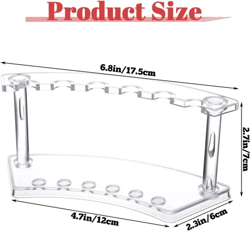 Miniatura 2 de 12 soportes de exhibición de acrílico para bolígrafos, organizador transparente de 6 ranuras para brochas de maquillaje, bolígrafos de cejas