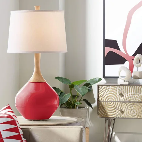 Miniatura 13 de Color + Plus Wexler 31" White Shade Mellow Coral Pink Table Lamp