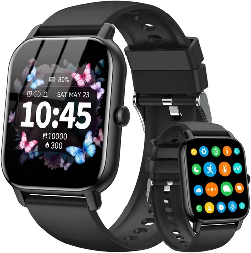 Reloj inteligente para hombres y mujeres, pantalla HD de 1.85 pulgadas, rastreador de fitness Bluetooth, contador de pasos/monitor de sueño, más de