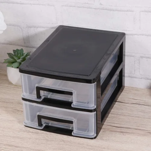 Miniatura 9 de Gabinete de almacenamiento Estante de almacenamiento de múltiples capas tipo cajón armario Negro