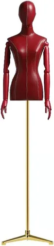 Miniatura 12 de Maniquí de forma de vestido femenino, torso de maniquí de cuerpo de poliuretano con soporte de metal ajustable en altura, brazos de madera, cuerpo