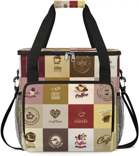 Miniatura 22 de Bolsa de transporte con diseño de acuarela para cafetera de granos de café, bolsa tote de almacenamiento y viaje para café, compatible con cafetera