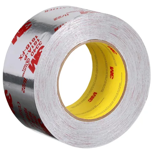 Cinta de aluminio de 3M 3340, 2.5 pulgadas x 50 yardas, 4.0 mil, plateada, para ventilación, calefacción y aire acondicionado, sellado y parches de