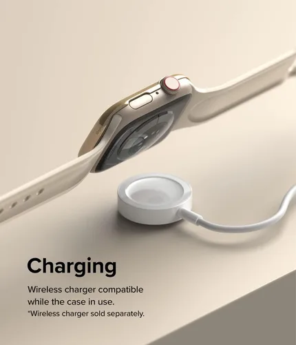Miniatura 7 de Ringke Estilo de bisel [elegante marco de acero inoxidable] compatible con Apple Watch Series 9, 8, 7 (1.772 pulgadas), protector antiarañazos, Oro
