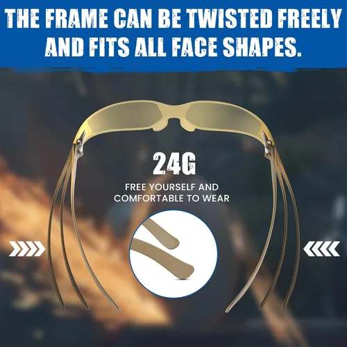 Miniatura 5 de RUGGED BLUE Gafas de seguridad de trabajo para hombres Ansi Z87 certificadas gafas de seguridad para campo de tiro Cristal antiarañazos