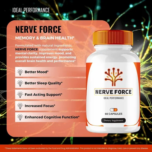 Miniatura 4 de Cápsulas de suplemento de neuropatía de fuerza nerviosa, fuerza nerviosa para neuropatía y píldoras de suplemento de salud cerebral - Píldoras