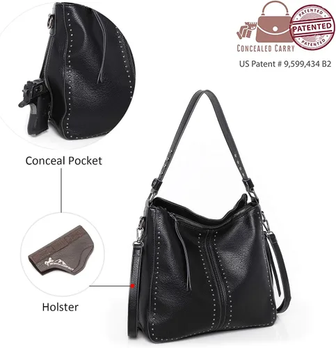 Miniatura 6 de Montana West Hobo Bag for Women Large Conceal Carry Purse and Handbag Crossbody Shoulder Bag with Holster