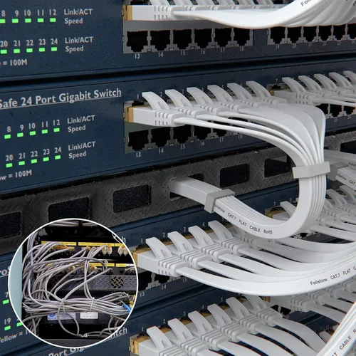 Miniatura 6 de Folishine Cable Ethernet de 60 pies, cable de Internet largo Cat 6e/Cat 6 con conector RJ45 sin enganches, cable de conexión de alta velocidad que