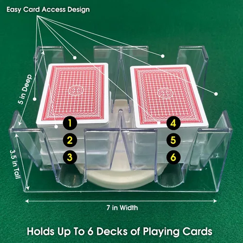 Miniatura 4 de Bandeja giratoria sostenedora de cartas para 6 barajas, Paquete de 10