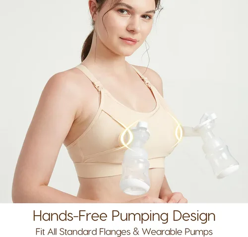 Miniatura 2 de Brasier de extracción manos libres, cómodo brasier de extractor de leche con almohadillas, brasier de lactancia ajustable Lupantte para bombeo. Se