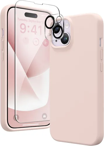 Miniatura 286 de GONEZ Funda de silicona para iPhone 14 Pro Max, compatible con MagSafe, con protector de pantalla + protector de lente de cámara, silicona líquida a