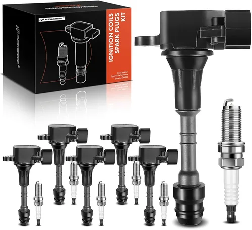 A-Premium Juego de 6 bobinas de encendido y bujías de iridio compatibles con Nissan Altima Frontier Murano Pathfinder Quest Xterra Infiniti I35 QX4
