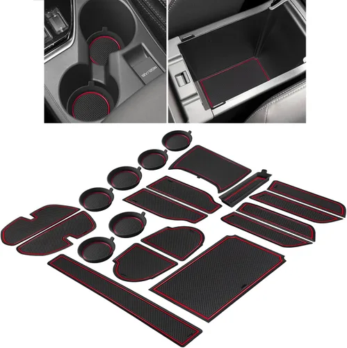 Miniatura 9 de Forro de Portavasos para Subaru Crosstrek/Impreza Accesorios 2024 2025 2026 Consola Central Alfombrilla de Portavasos de Silicona 3D Premium Negro