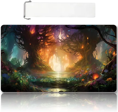Miniatura 63 de Tapete de Juego MTG Premium Cosido con Zonas y Respaldo de Goma Antideslizante - Tapete de Juego TCG para MTG y Otros Juegos de Cartas - Diseño Dkt