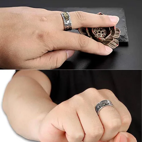 Miniatura 6 de Pixiu Bracelet Feng Shui Pixiu Ring Set, Chinese Feng Shui Pi Yao Wealth Bracelet, Pixiu Ring Protection Wealth Bring Good Luck and Prosperity for