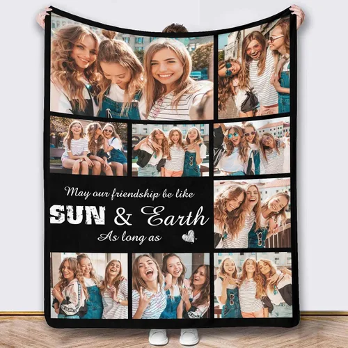 Miniatura 28 de Mantas de fotos, 5 fotos, mantas y mantas personalizadas, manta de fotos personalizada, regalos para familiares, amigos, hombres, mujeres y niños
