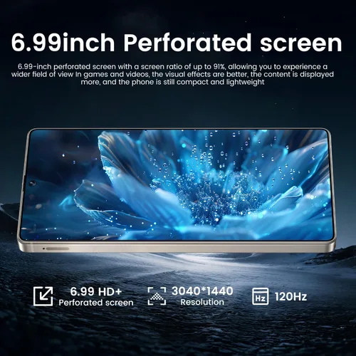 Miniatura 4 de JQAKP I25 Ultra Smartphone 16+512GB Android 14 Snapdragon 8 Gen 3 Cámara dual de 68MP+108MP Batería de 7000mAh Pantalla FHD+ de 6.99 Gris