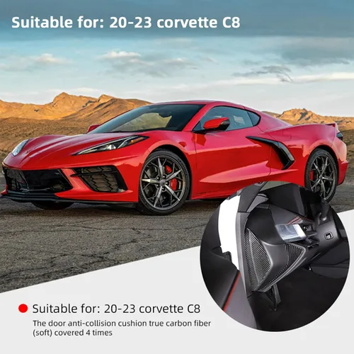 Miniatura 3 de Adhesivo decorativo suave de fibra de carbono real 3D para automóvil, antichoque, para salpicadero, puerta lateral, compatible con Corvette C8