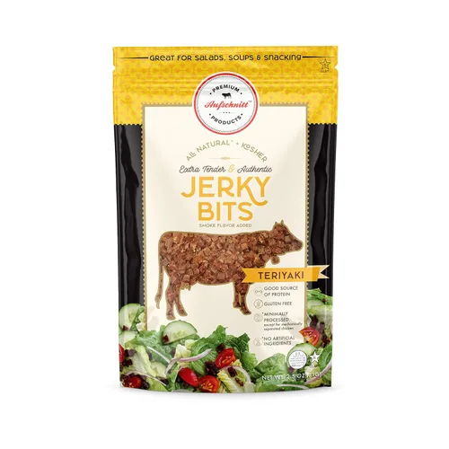Miniatura 9 de Aufschnitt Jerky Bits - Bocadillos saludables hechos de carne de res y pollo, con alto contenido de proteínas, kosher y apto para dieta cetogénica