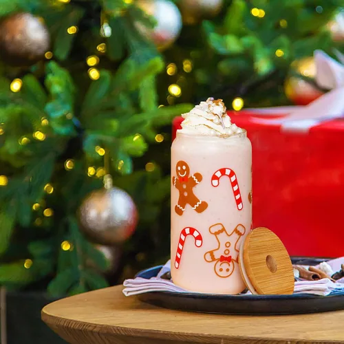 Miniatura 4 de Vasos de Navidad de 18 onzas para café helado de Navidad con tapas y pajitas, regalos de elefante blanco para adultos, vaso colorido de árbol