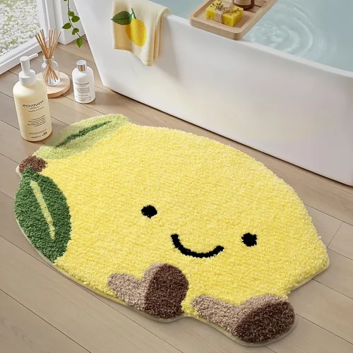 Miniatura 19 de LUMI Lindas alfombras de baño, divertidas alfombras de pasillo de frutas, alfombra de baño suave y esponjosa, absorbente, antideslizante para baño