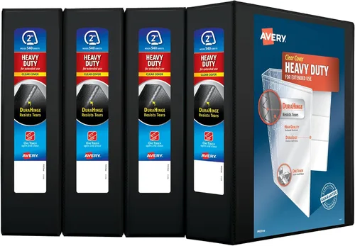 Miniatura 9 de Avery Carpetas resistentes con 3 anillas, anillos inclinados de un solo toque de 1 pulgada, bisagra DuraHinge, columna vertebral de 1.4 pulgadas