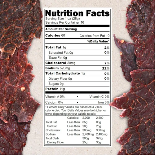 Miniatura 2 de Hardtimes Cecina de Vaca Artesanal en Puntas y Trozos - Sabor Original - Frasco de 16 oz