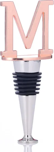 Miniatura 17 de Tapones de vino, tapones reutilizables para botellas de vino, chapado en oro rosa, tapón de vino con letra, regalo perfecto para vino, amplio uso