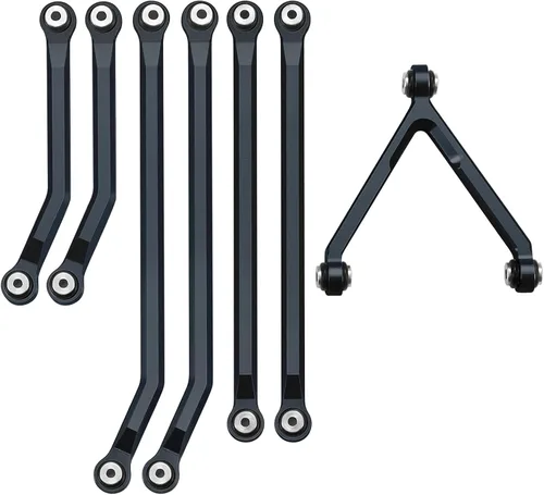 Miniatura 5 de Maleonn RC High Clearance Links LWB 5.256 in Aleación de aluminio Chasis Suspensión Enlace para 1/24 RC Crawler Car Axial SCX24 Actualizaciones Negro