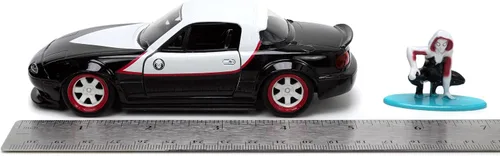 Miniatura 7 de Jada Marvel Avengers 1:32 1990 Mazda Miata - Auto fundido a presión y araña fantasma de 1.65 pulgadas, juguetes para niños y adultos
