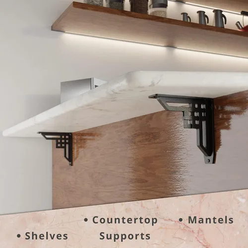 Miniatura 84 de Starby Charleston Soportes de acero resistente para repisa de chimenea, estante flotante, soporte de encimera, soldado a mano (paquete de 2)