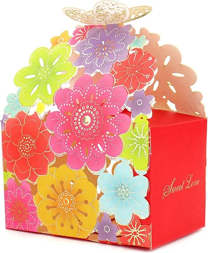 Miniatura 16 de Kslong Juego de 50 unidades por juego de cajas de regalo de galletas, recuerdos románticos de boda, bonita caja de chocolate para bodas, suministros