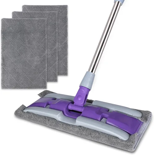 Miniatura 6 de Paquete de 3 almohadillas de repuesto de mopas de microfibra para trapeador de 14 pulgadas (gris)