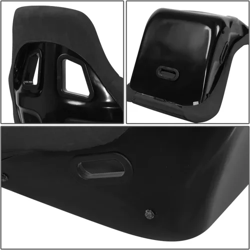 Miniatura 5 de J2 Engineering Par de asientos de cubo de carreras con respaldo reclinable de costura universal con arneses de 4, 5 y 6 puntos, 34" alto x 23" ancho