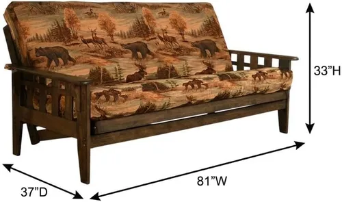 Miniatura 3 de Kodiak Furniture Tucson - Juego de futón de tamaño completo con acabado en nogal rústico, canadiense Canadá
