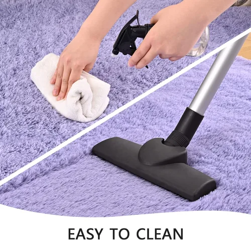 Miniatura 5 de Alfombras de pasillo color lavanda para dormitorio, sala de estar, 2 x 6 pies, alfombras de noche esponjosas, alfombra suave y lanuda para A-Violeta