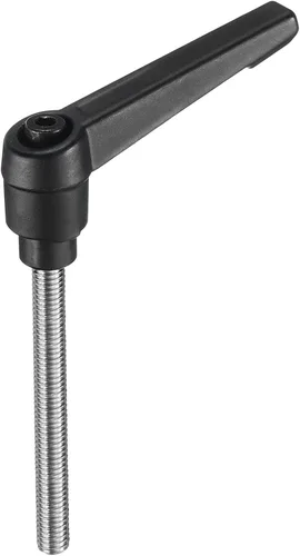 Miniatura 28 de uxcell Manija de palanca de sujeción ajustable M5 x 0.787 in óxido negro métrico acero al carbono macho roscado perillas de mano con botón