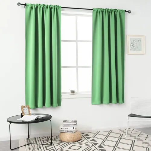 Miniatura 31 de DUALIFE Cortinas opacas de 45 pulgadas de largo, 2 paneles para ventanas pequeñas de dormitorio, aislamiento térmico, bolsillo para barra, cortinas