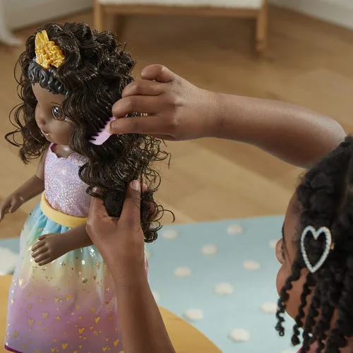 Miniatura 8 de Baby Alive Princesa Ellie Grows Up! Muñeca de pelo negro para niñas y niños de 3 años en adelante, 18 pulgadas