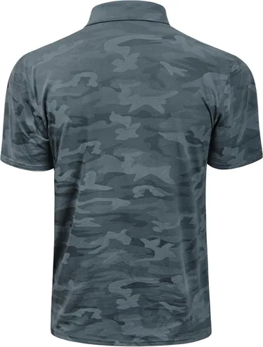 Miniatura 35 de TAPULCO Camisetas tipo polo de secado rápido para hombre, diseño de camuflaje, atléticas, ligeras, transpirables, casuales, para golf