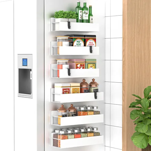 Miniatura 12 de HuggieGems Paquete de 4 Organizadores Magnéticos de Almacenamiento de Especias para Refrigerador y Horno, Organizadores y Almacenamiento Gris
