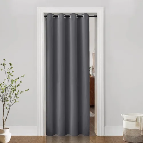 Miniatura 14 de Cortina de puerta para privacidad de puerta, cortina para puertas de armario para abrir armario de dormitorio, cortinas térmicas opacas para calor