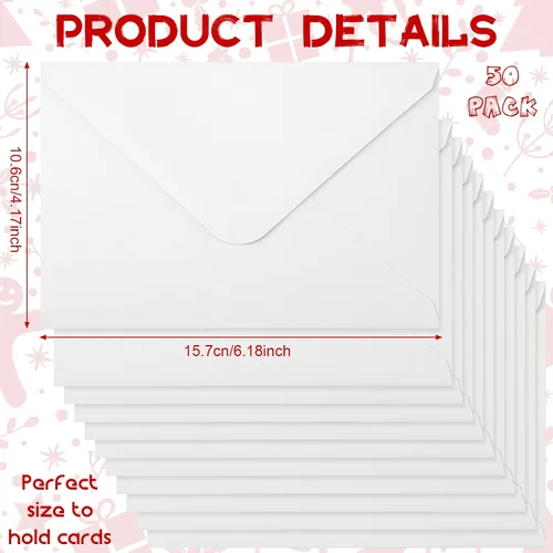Miniatura 2 de Spiareal 50 juegos de certificados de regalo de Navidad en blanco con 50 sobres de regalo a juego, cinta roja de 3.5 x 5.5 pulgadas, tarjetas