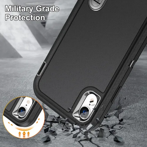 Miniatura 7 de IDweel Funda para iPhone XR, color negro para iPhone XR con soporte para hombres, protección resistente a prueba de golpes, antiarañazos, ajuste