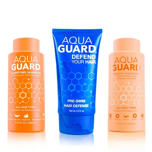 Miniatura 10 de AQUA GUARD Protector de pelo pre natación No más pelo de nadar Evita los daños por cloro + Suaviza el cabello mientras nadas Fabricado